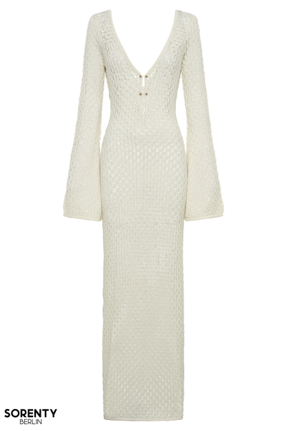 Hilan™ - Wit lang gebreid kleed